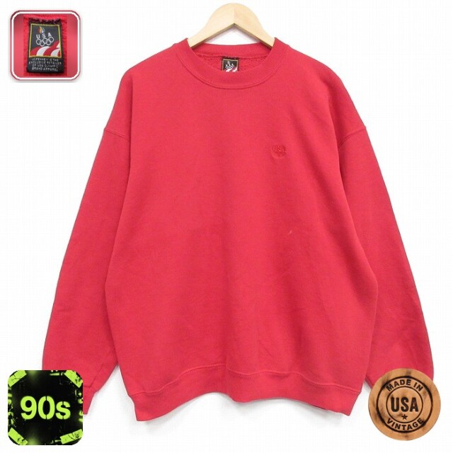 【20%OFF】90s 長袖スウェット USAオリンピック レッド メンズXL相当 | 古着