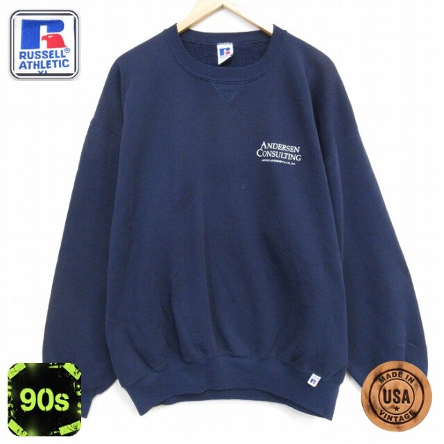 【20%OFF】ラッセル 90s 長袖スウェット ANDERSEN ネイビー メンズXL相当 | 古着