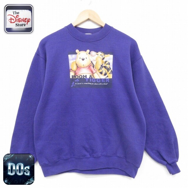 【20%OFF】00s 長袖スウェット くまのプーさん パープル メンズM相当 | 古着