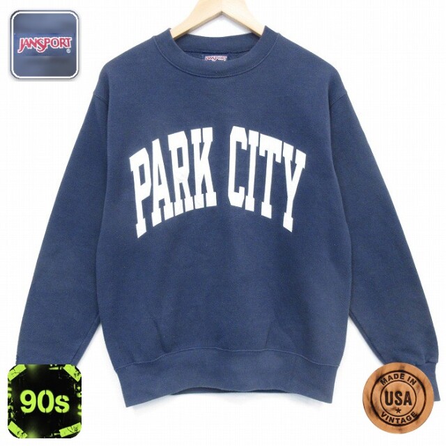 【20%OFF】ジャンスポーツ 90s 長袖スウェット PARK ネイビー メンズM相当 | 古着