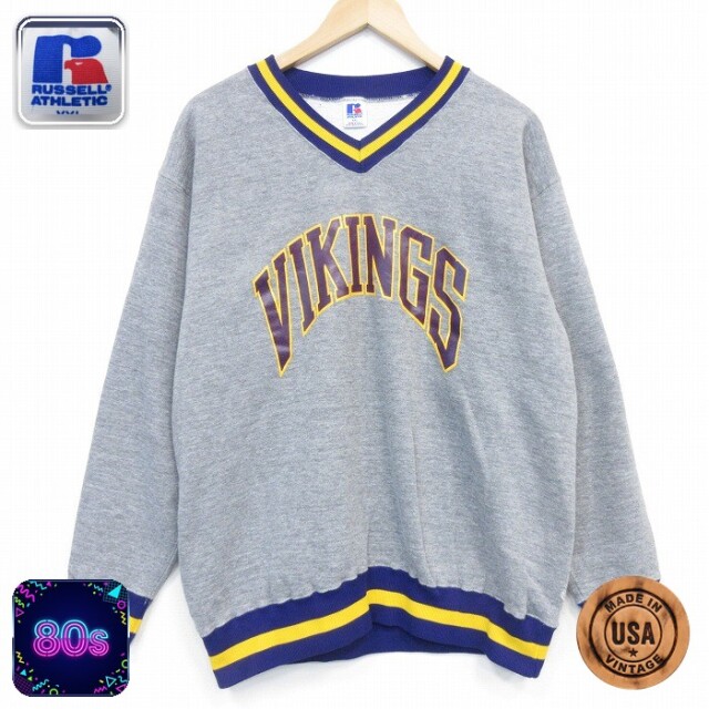 【20%OFF】ラッセル 80s 長袖スウェット VIKINGS グレー メンズXL相当 | 古着