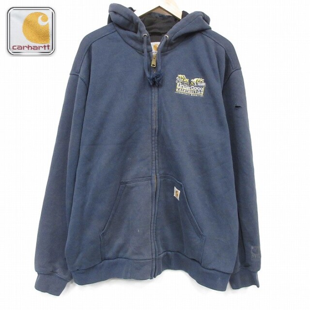 【20%OFF】カーハート 長袖フルジップスウェット Under-dogg ブラック メンズXL相当 | 古着