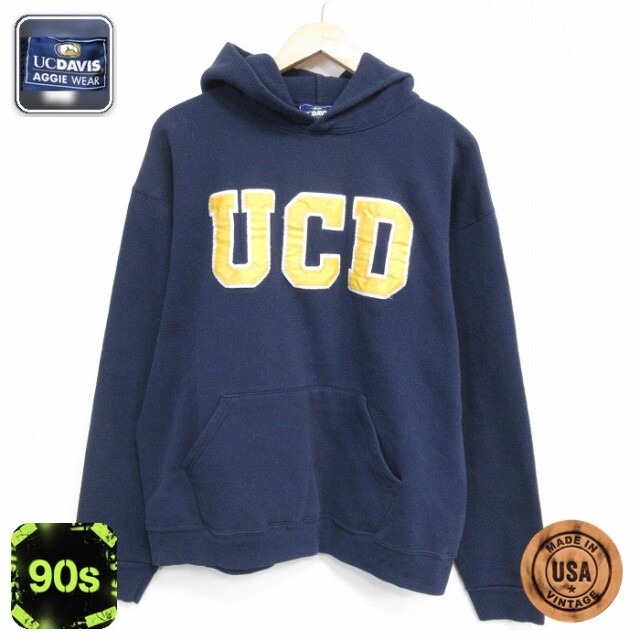 90s 長袖パーカー UCD ネイビー メンズXL相当 | 古着