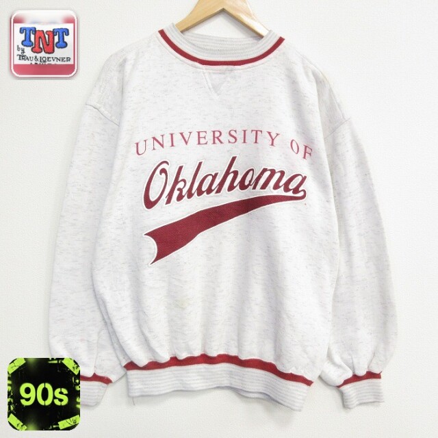 【20%OFF】90s 長袖スウェット オクラホマカレッジ グレー メンズL相当 | 古着