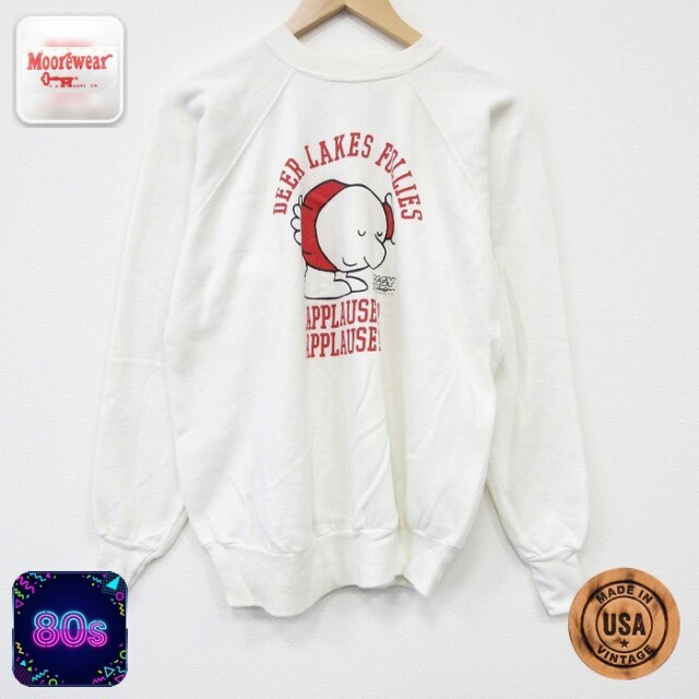 【20%OFF】ジギー 80s ラグランスウェット ホワイト メンズM相当 | 古着