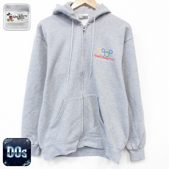 【20%OFF】00s フルジップスウェット ディズニーミッキー グレー メンズM相当 | 古着