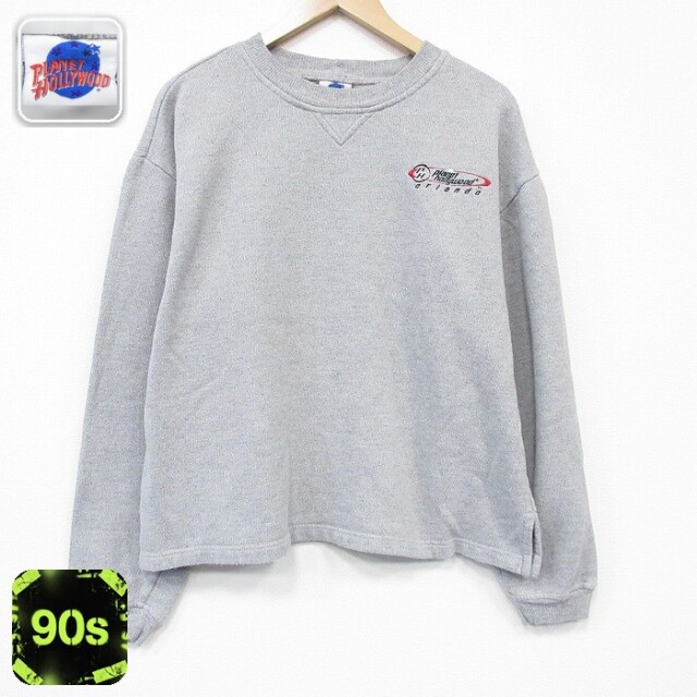 【20%OFF】90s 長袖スウェット プラネットハリウッド グレー メンズL相当 | 古着