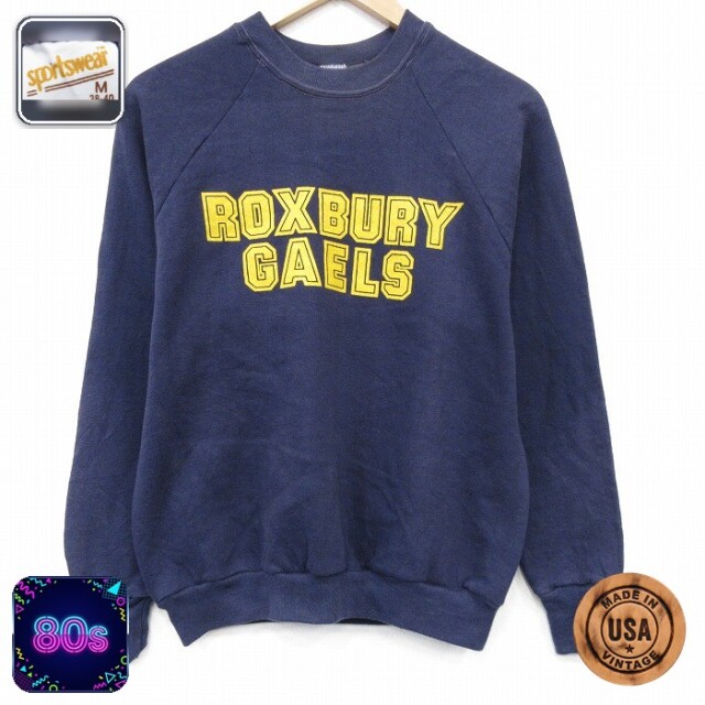 【20%OFF】80s ラグランスウェット GAELS ネイビー メンズM相当 | 古着