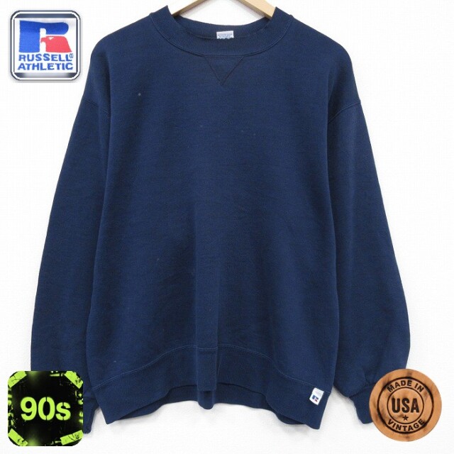 【20%OFF】ラッセル 90s 長袖スウェット ネイビー メンズL相当 | 古着