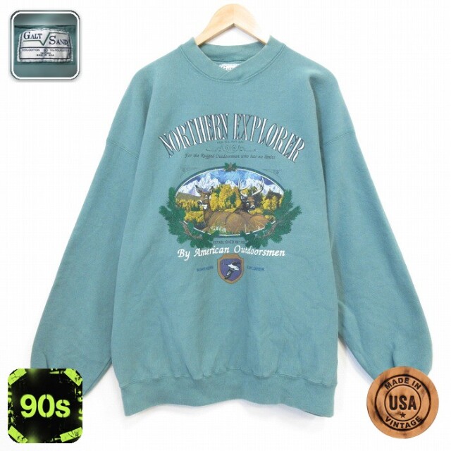 【20%OFF】90s 長袖スウェット シカ グリーン メンズXL相当 | 古着