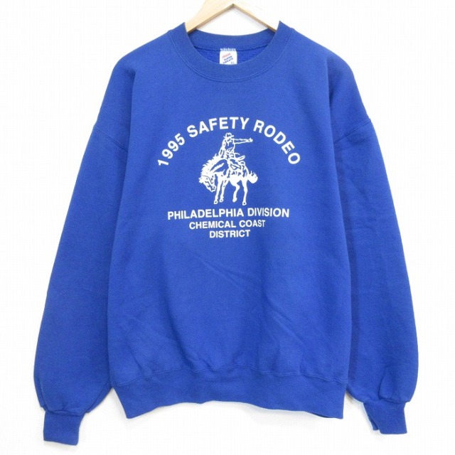 90s 長袖スウェット ロデオ ブルー メンズXL相当 | 古着