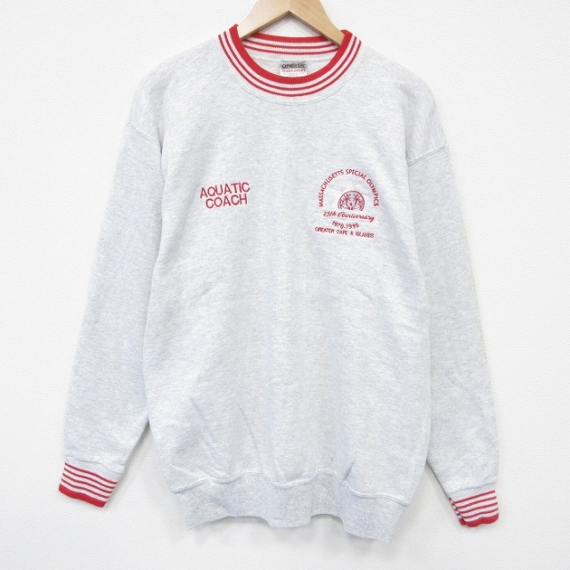 オニータ 90s 長袖スウェット AQUATIC グレー霜降り メンズL相当 | 古着