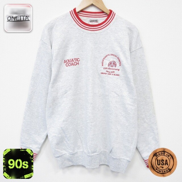 【20%OFF】オニータ 90s 長袖スウェット AQUATIC グレー霜降り メンズL相当 | 古着