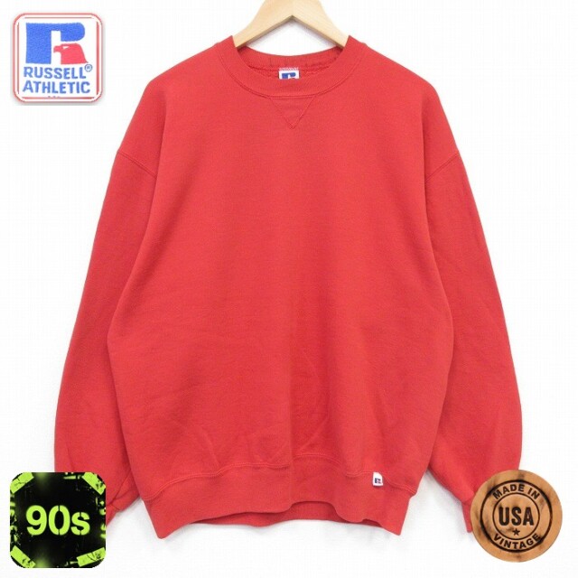 【20%OFF】ラッセル 90s 長袖スウェット レッド メンズXL相当 | 古着
