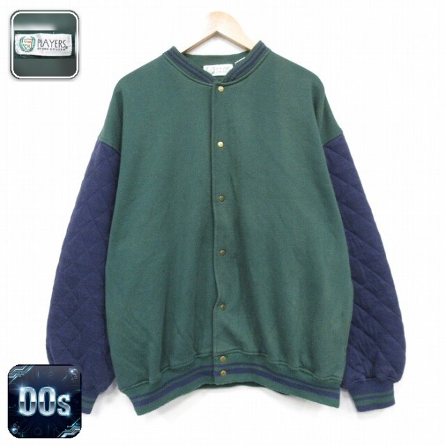 【20%OFF】バンヒューセン 00s 長袖スウェットカーディガン ツートンカラー グリーン メンズXL相当 | 古着
