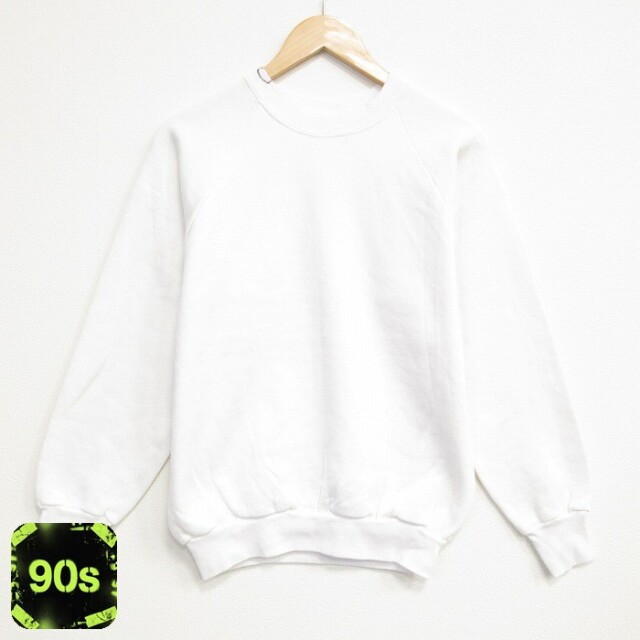 【20%OFF】90s ラグランスウェット ホワイト メンズL相当 | 古着