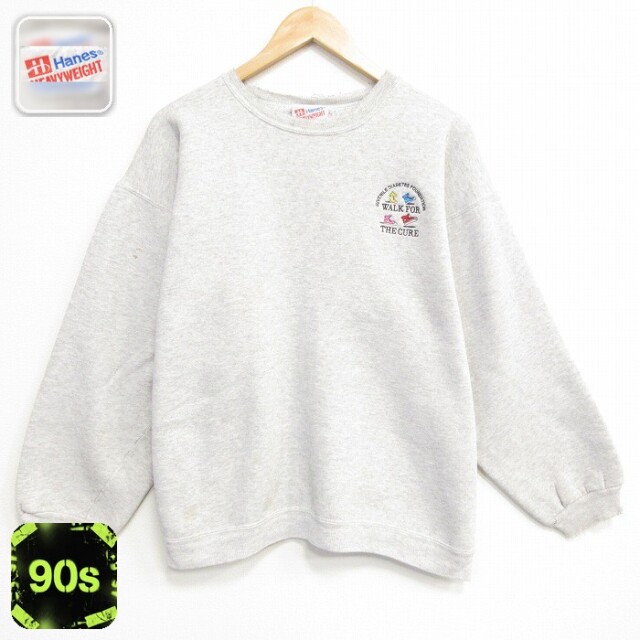 【20%OFF】ヘインズ 90s 長袖スウェット THE CURE グレー メンズXL相当 | 古着