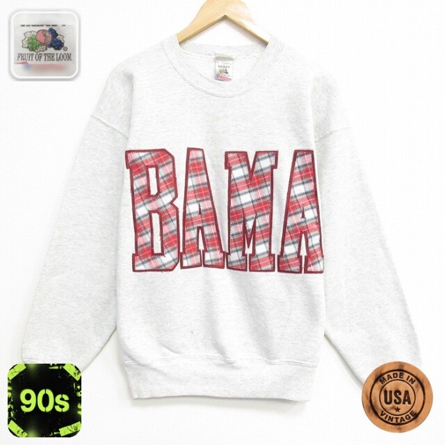 【20%OFF】フルーツオブザルーム 90s 長袖スウェット BAMA グレー メンズL相当 | 古着