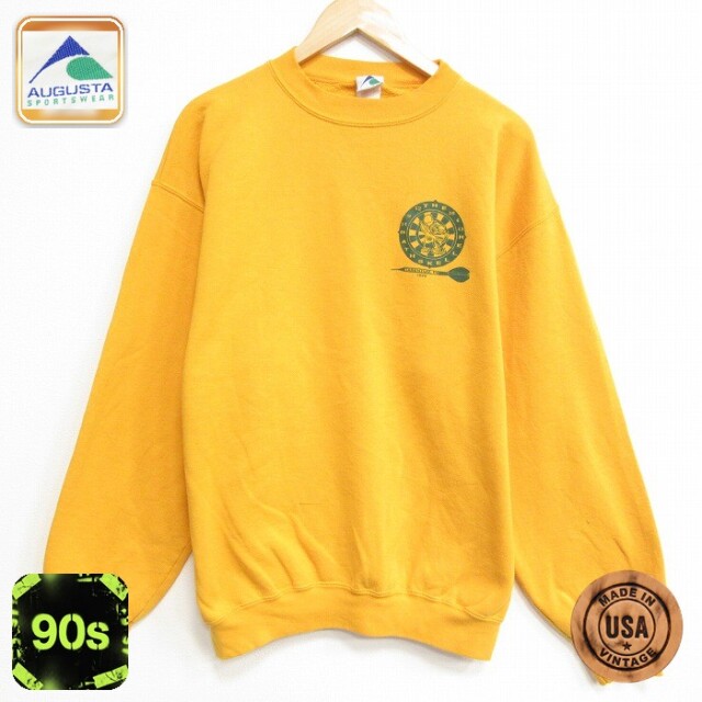 【20%OFF】90s 長袖スウェット ダーツ イエロー メンズXL相当 | 古着