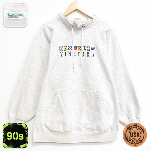 【20%OFF】ケルスポーツ 90s 長袖スウェット VINEYARD刺繍 グレー メンズXL相当 | 古着