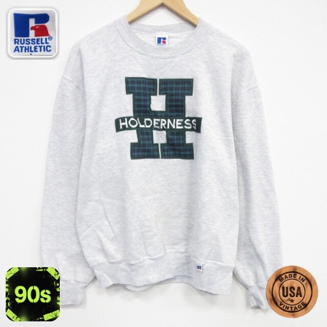 【20%OFF】ラッセル 90s 長袖スウェット 霜降り グレー メンズL相当 | 古着