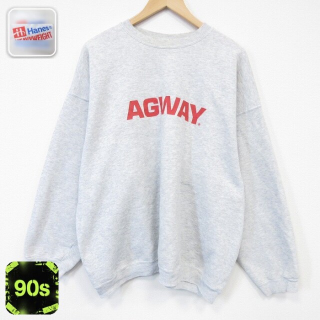 【20%OFF】ヘインズ 90s 長袖スウェット AGWAY グレー メンズXL相当 | 古着