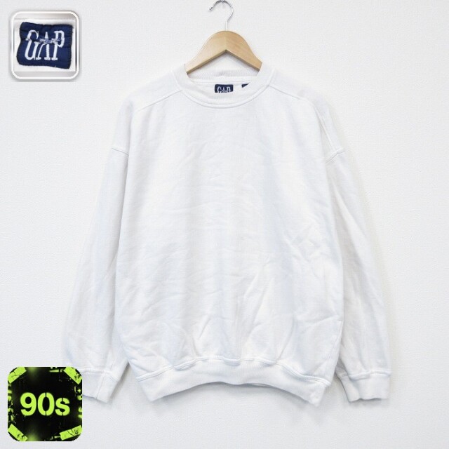【20%OFF】ギャップ 90s 長袖スウェット ホワイト メンズXL相当 | 古着