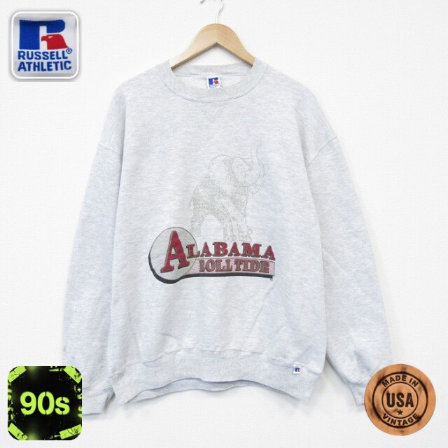 【20%OFF】ラッセル 90s 長袖スウェット アラバマ グレー メンズL相当 | 古着