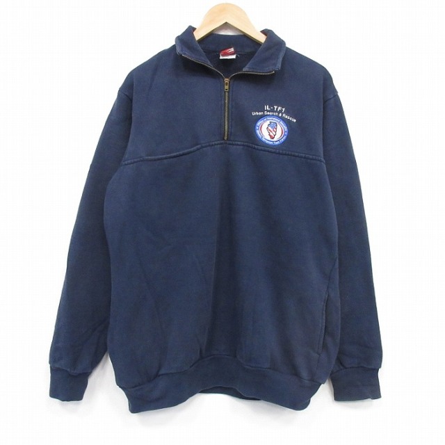古着通販 XL☆古着 長袖 ハーフジップ スウェット メンズ 00年代 00s