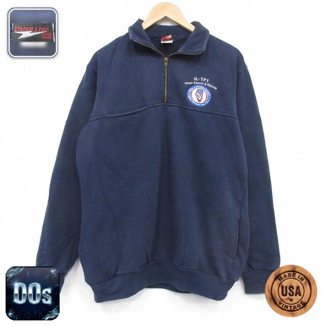 【20%OFF】00s ハーフジップスウェット TF1 ネイビー メンズXL相当 | 古着
