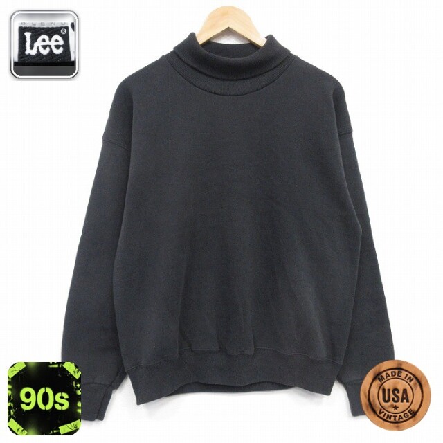 【20%OFF】リー 90s 長袖スウェット タートルネック ブラック メンズL相当 | 古着