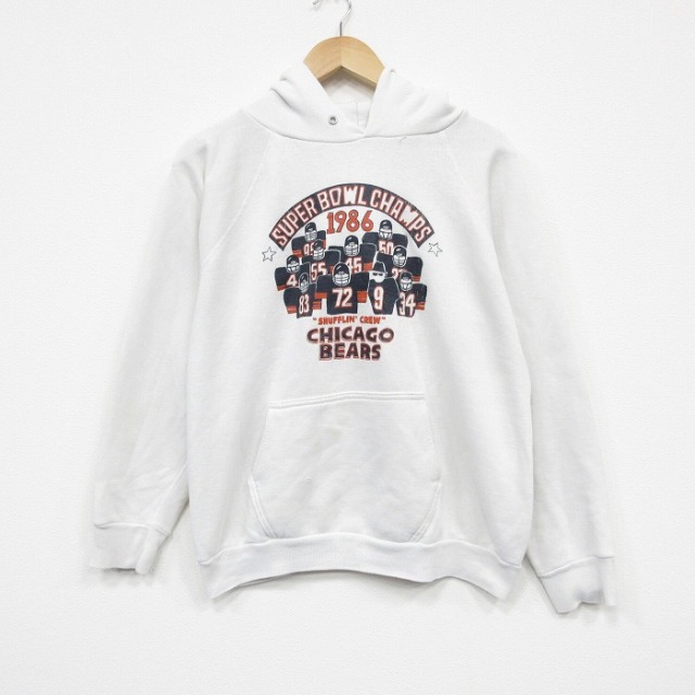80s ラグランパーカー NFLシカゴベアーズ ホワイト メンズM相当 | 古着