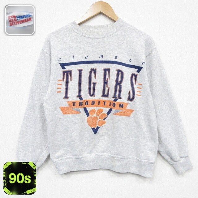 【20%OFF】ヘインズ 90s 長袖スウェット タイガース グレー メンズM相当 | 古着