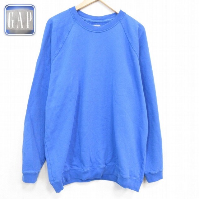 【20%OFF】ギャップ 長袖スウェット ラグラン ブルー メンズXL相当 | 古着