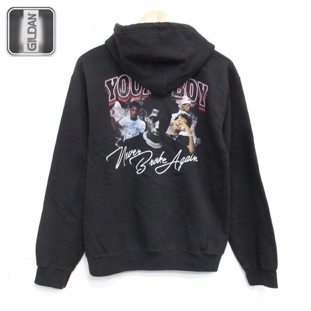 【20%OFF】ヤングボーイ 長袖パーカー ブラック メンズM相当 | 古着
