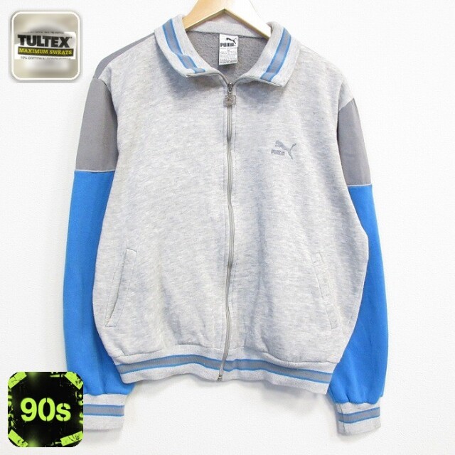 【20%OFF】プーマ 90s 長袖フルジップスウェット ワンポイントロゴ グレー メンズL相当 | 古着