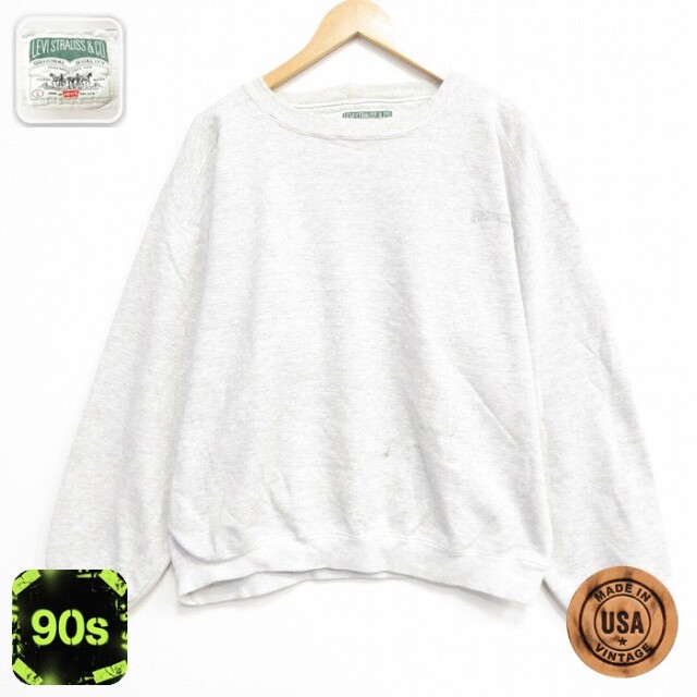 【20%OFF】リーバイス 90s 長袖スウェット ワンポイントロゴ グレー メンズXL相当 | 古着