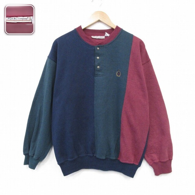 【20%OFF】ビューグルボーイ 00s 長袖スウェット ワンポイントロゴ バーガンディ メンズL相当 | 古着
