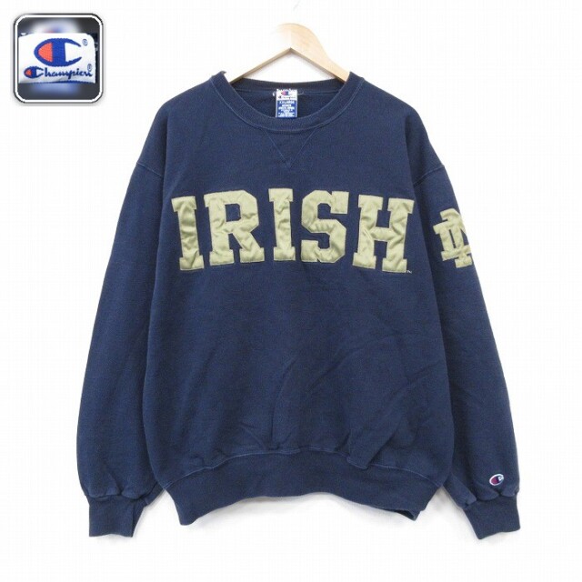 【20%OFF】チャンピオン 90s 長袖スウェット アイリッシュ ネイビー メンズXL相当 | 古着