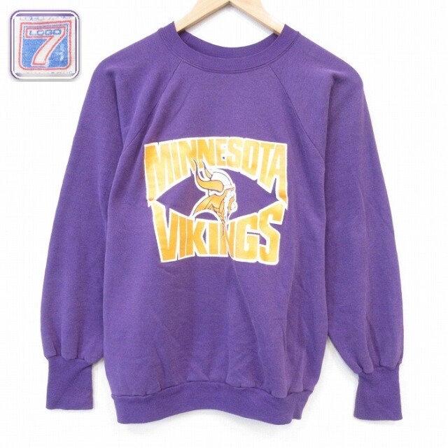 【20%OFF】NFL ミネソタバイキングス 90s ラグランスウェット アメフト パープル メンズM相当 | 古着