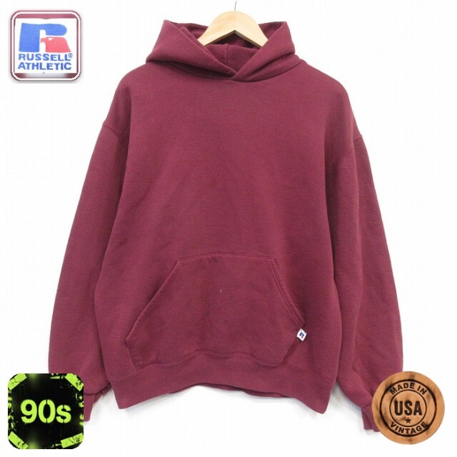 【20%OFF】ラッセル 90s 長袖パーカー バーガンディ メンズL相当 | 古着