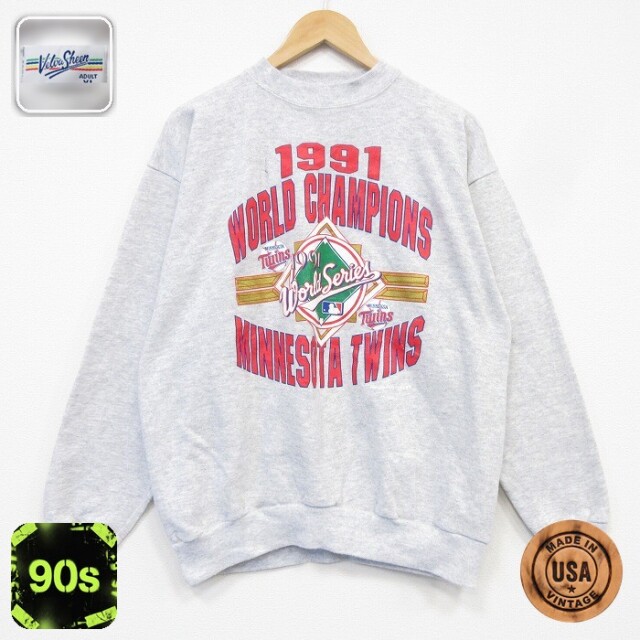 【20%OFF】90s 長袖スウェット ミネソタツインズ グレー メンズL相当 | 古着