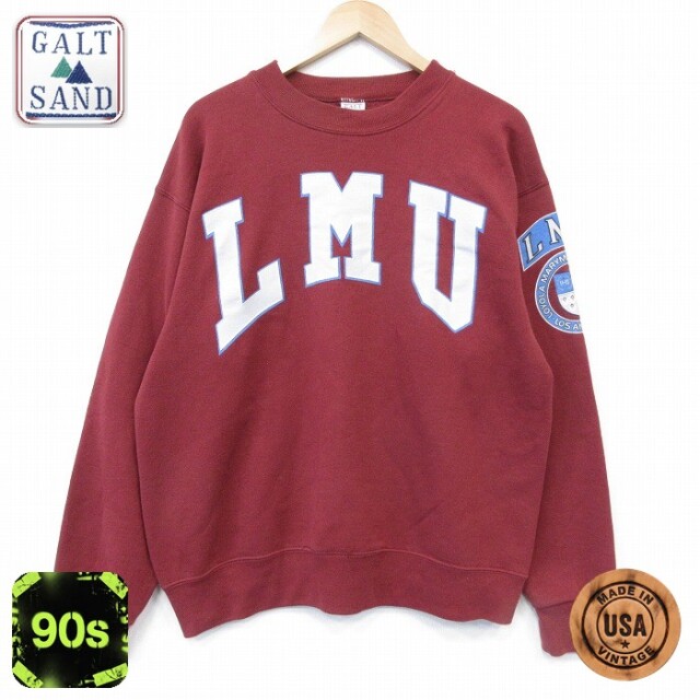【20%OFF】LMU 90s 長袖スウェット カレッジ バーガンディ メンズL相当 | 古着
