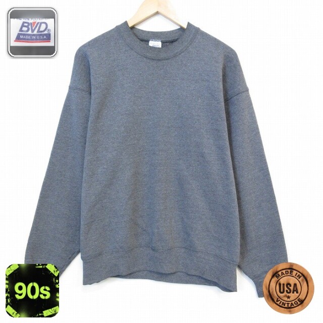 【20%OFF】BVD 90s 長袖スウェット グレー メンズXL相当 | 古着