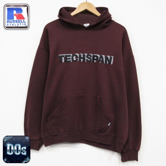 ラッセル 00s 長袖パーカー TECHSPAN バーガンディ メンズXL相当 | 古着