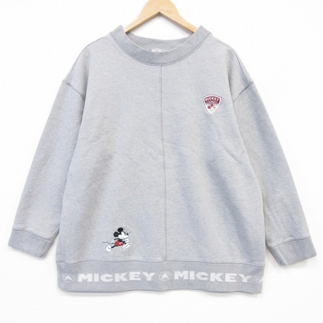 ディズニー 00s 長袖スウェット ミッキー グレー メンズXL相当 | 古着
