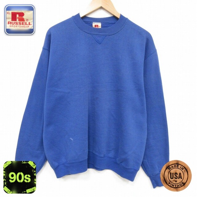 ラッセル 90s 長袖スウェット ブルー メンズL相当 | 古着