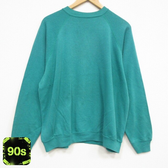 90s ラグランスウェット グリーン メンズXL相当 | 古着