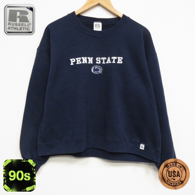 ラッセル 90s 長袖スウェット PENN刺繍 ネイビー メンズXL相当 | 古着