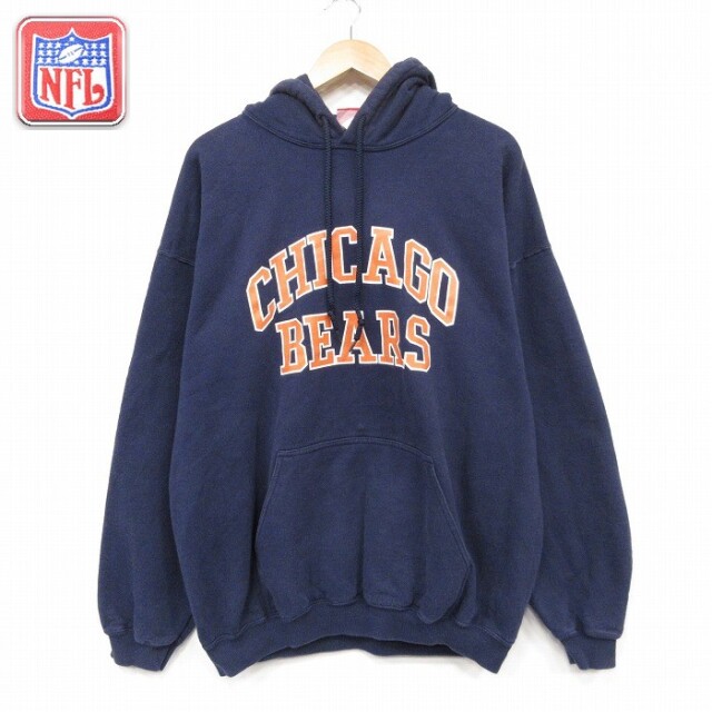NFL シカゴベアーズ 長袖パーカー アメフト ネイビー メンズXL相当 | 古着
